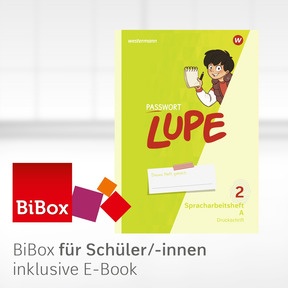 Produktabbildung zu PASSWORT LUPE - BiBox - Das digitale Unterrichtssystem Spracharbeitsheft 2 - Klassensatz PrintPlus (1 Schuljahr)