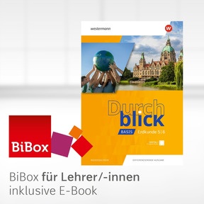 Produktabbildung zu Durchblick Basis Erdkunde - Aktuelle Ausgabe für Niedersachsen - BiBox – Das digitale Unterrichtssystem 5/6 - Einzellizenz für Lehrer/-innen (Dauerlizenz)