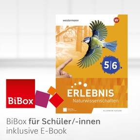 Produktabbildung zu Erlebnis Naturwissenschaften - Allgemeine Ausgabe 2025 - BiBox - Das digitale Unterrichtssystem 5/6 - Einzellizenz für Schüler/-innen (1 Schuljahr)