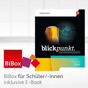 Produktabbildung zu Blickpunkt Naturwissenschaften – Themenbände - BiBox – Das digitale Unterrichtssystem Haut - Klassenlizenz Premium (1 Schuljahr)