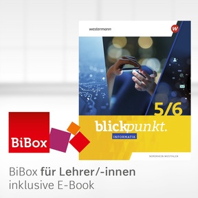 Produktabbildung zu Blickpunkt Informatik – Ausgabe 2026 für Nordrhein-Westfalen - BiBox – Das digitale Unterrichtssystem 5/6 - Kollegiumslizenz für Lehrer/-innen (1 Schuljahr)