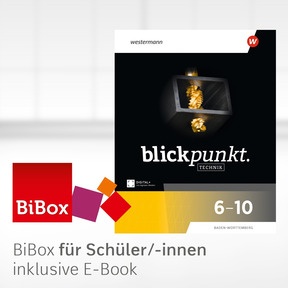 Produktabbildung zu Blickpunkt Technik – Ausgabe 2026 für Baden-Württemberg - BiBox – Das digitale Unterrichtssystem 6-10 - Klassenlizenz Premium (1 Schuljahr)