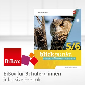 Produktabbildung zu Blickpunkt Biologie, Naturphänomene & Technik - Ausgabe 2022 für Baden-Württemberg - BiBox - Das digitale Unterrichtssystem 5 / 6 - Klassenlizenz Premium (1 Schuljahr)