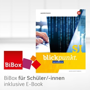 Produktabbildung zu Blickpunkt Informatik - Ausgabe 2024 für Baden-Württemberg - BiBox - Das digitale Unterrichtssystem SI - Einzellizenz für Schüler/-innen (1 Schuljahr)