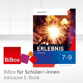 Produktabbildung zu Erlebnis Chemie - Ausgabe 2024 für Baden-Württemberg - BiBox - Das digitale Unterrichtssystem 7-9 - Klassensatz PrintPlus (1 Schuljahr)