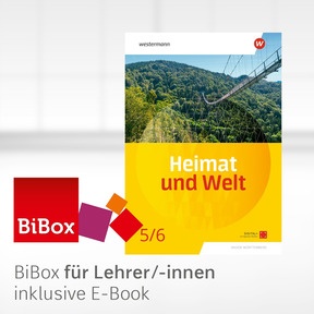 Produktabbildung zu Heimat und Welt – Aktuelle Ausgabe für Baden-Württemberg - BiBox – Das digitale Unterrichssystem 5/6 - Kollegiumslizenz für Lehrer/-innen (1 Schuljahr)