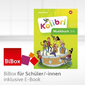 Produktabbildung zu Kolibri - Aktuelle allgemeine Ausgabe - BiBox - Das digitale Unterrichtssystem Musikbuch 3/4 - Einzellizenz für Schüler/-innen (1 Schuljahr)