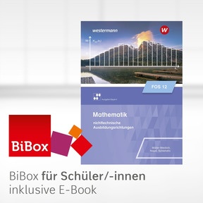 Produktabbildung zu Mathematik für die Fachoberschule Bayern - BiBox - Das digitale Unterrichtssystem Klasse 12 - nichttechnische Ausbildungsrichtung - Einzellizenz für Schüler/-innen (4 Schuljahre) - 1. Auflage 2024