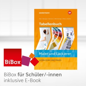 Produktabbildung zu Tabellenbuch Maler/-innen und Lackierer/-innen - BiBox - Das digitale Unterrichtssystem - Einzellizenz für Schüler/-innen (4 Schuljahre) - 8. Auflage 2019