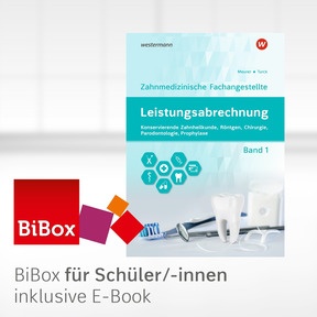 Produktabbildung zu Leistungsabrechnung für die Zahnmedizinische Fachangestellte - BiBox - Das digitale Unterrichtssystem Band 1: Konservierende Zahnheilkunde, Röntgen, Chirurgie, Prophylaxe, Parodontologie - Einzellizenz für Schüler/-innen (4 Schuljahre) - 7. Auflage 2024