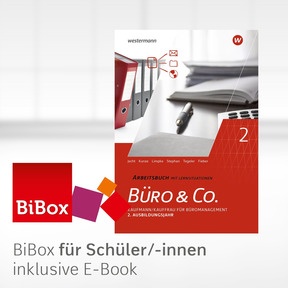 Produktabbildung zu Büro & Co. nach Lernfeldern - BiBox - Das digitale Unterrichtssystem 2. Ausbildungsjahr AH - Einzellizenz für Schüler/-innen (4 Schuljahre) - 5. Auflage 2026