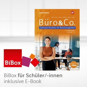 Produktabbildung zu Büro & Co. nach Lernfeldern - BiBox - Das digitale Unterrichtssystem Lernfeld 1 - 4 - Einzellizenz für Schüler/-innen (4 Schuljahre) - 5. Auflage 2025