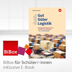 Produktabbildung zu Gut - Güter - Logistik: Fachlageristen und Fachkräfte für Lagerlogistik - BiBox - Das digitale Unterrichtssystem 1. bis 3. Ausbildungsjahr - Einzellizenz für Schüler/-innen (4 Schuljahre) - 5. Auflage 2024