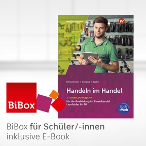 Produktabbildung zu Handeln im Handel - BiBox - Das digitale Unterrichtssystem 2. Ausbildungsjahr im Einzelhandel: Lernfelder 6 bis 10 - Einzellizenz für Schüler/-innen (4 Schuljahre) - 10. Auflage 2022