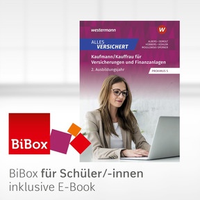Produktabbildung zu Alles versichert - Kaufmann/Kauffrau für Versicherungen und Finanzanlagen - BiBox - Das digitale Unterrichtssystem 2. Ausbildungsjahr - Einzellizenz für Schüler/-innen (4 Schuljahre) - 2. Auflage 2025