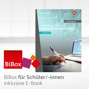Produktabbildung zu Ausbildung zum/zur Steuerfachangestellten - BiBox - Das digitale Unterrichtssystem 2. Ausbildungsjahr - Einzellizenz für Schüler/-innen (4 Schuljahre) - 1. Auflage 2024
