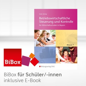 Produktabbildung zu Betriebswirtschaftliche Steuerung und Kontrolle für Wirtschaftsschulen in Bayern - BiBox - Das digitale Unterrichtssystem 7 - Einzellizenz für Schüler/-innen (4 Schuljahre) - 1. Auflage 2015