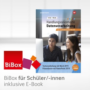 Produktabbildung zu Handlungsorientierte Textverarbeitung und Präsentation mit Word und PowerPoint 2019 für kaufmännische Berufe - BiBox - Das digitale Unterrichtssystem - Einzellizenz für Schüler/-innen (4 Schuljahre) - 1. Auflage 2020