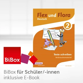 Produktabbildung zu Flex und Flora - Ausgabe 2013 - BiBox - Das digitale Unterrichtssystem Texte schreiben 2 Verbrauchsmaterial - Einzellizenz für Schüler/-innen (1 Schuljahr)