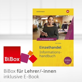 Produktabbildung zu Einzelhandel nach Ausbildungsjahren - BiBox - Das digitale Unterrichtssystem Informationshandbuch 1. Ausbildungsjahr - Einzellizenz für Lehrer/-innen (Dauerlizenz) - 10. Auflage 2026