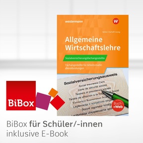 Produktabbildung zu Sozialversicherungsfachangestellte/Fachangestellte für Arbeitsmarktdienstleistungen - BiBox - Das digitale Unterrichtssystem Allgemeine Wirtschaftslehre - Klassensatz PrintPlus (1 Schuljahr) - 12. Auflage 2024