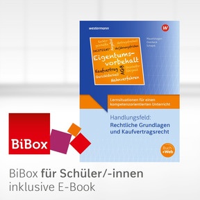 Produktabbildung zu Lernsituationen für einen kompetenzorientierten Unterricht - BiBox - Das digitale Unterrichtssystem Handlungsfeld: Rechtliche Grundlagen und Kaufvertragsrecht - Einzellizenz für Schüler/-innen (4 Schuljahre) - 3. Auflage 2026