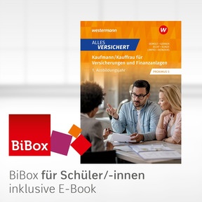 Produktabbildung zu Alles versichert - Kaufmann/Kauffrau für Versicherungen und Finanzanlagen - BiBox - Das digitale Unterrichtssystem 1. Ausbildungsjahr - Einzellizenz für Schüler/-innen (1 Jahr) - 2. Auflage 2024