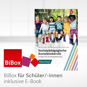 Produktabbildung zu Sozialpädagogische Assistenzberufe in Krippe, Kita und Schulkindbetreuung - BiBox - Das digitale Unterrichtssystem Arbeitsheft 1 - Einzellizenz für Schüler/-innen (4 Schuljahre) - 1. Auflage 2023