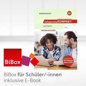 Produktabbildung zu Prüfungsvorbereitung Prüfungstraining KOMPAKT - Lagerlogistik - BiBox – Das digitale Unterrichtssystem - Einzellizenz für Schüler/-innen (4 Schuljahre) - 2. Auflage 2024 