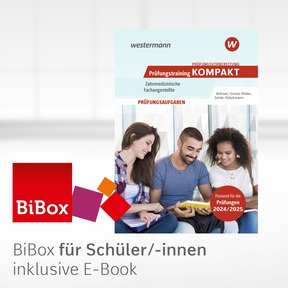Produktabbildung zu Prüfungsvorbereitung Prüfungstraining KOMPAKT - Zahnmedizinische Fachangestellte - BiBox – Das digitale Unterrichtssystem - Einzellizenz für Schüler/-innen (1 Schuljahr) - 1. Auflage 2024
