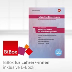Produktabbildung zu Holzer Stofftelegramme Baden-Württemberg – Kauffrau/-mann für Büromanagement - BiBox - Das digitale Unterrichtssystem Gestreckte Abschlussprüfung Teil 1 - Einzellizenz für Lehrer/-innen (Dauerlizenz) - 9. Auflage 2025