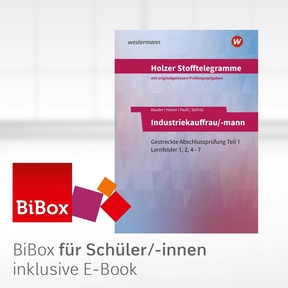 Produktabbildung zu Holzer Stofftelegramme Baden-Württemberg – Industriekauffrau/-mann - BiBox - Das digitale Unterrichtssystem  Gestreckte Abschlussprüfung Teil 1   Lernfelder 1, 2, 4–7 - Einzellizenz für Schüler/-innen (1 Jahr) - 18. Auflage 2025