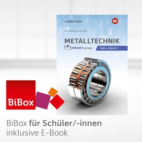 Produktabbildung zu Metalltechnik - Tabellenbuch - Metall SMART Lernen - BiBox - Das digitale Unterrichtssystem - Klassensatz PrintPlus (1 Schuljahr) - 1. Auflage 2025