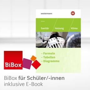 Produktabbildung zu Sanitär-, Heizungs- und Klimatechnik - BiBox - Das digitale Unterrichtssystem Formelsammlung - Einzellizenz für Schüler/-innen (4 Schuljahre) - 8. Auflage 2021