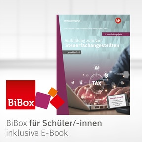 Produktabbildung zu Ausbildung zum/zur Steuerfachangestellten - BiBox - Das digitale Unterrichtssystem 1. Ausbildungsjahr - Klassensatz PrintPlus (1 Schuljahr) - 2. Auflage 2026