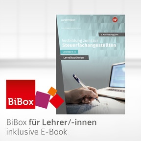 Produktabbildung zu Ausbildung zum/zur Steuerfachangestellten - BiBox - Das digitale Unterrichtssystem Lernsituationen 2. Ausbildungsjahr - Kollegiumslizenz für Lehrer/-innen (Dauerlizenz) - 1. Auflage 2024