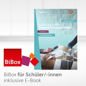 Produktabbildung zu Ausbildung zum/zur Steuerfachangestellten - BiBox - Das digitale Unterrichtssystem Lernsituationen 3. Ausbildungsjahr - Klassensatz PrintPlus (1 Schuljahr) - 1. Auflage 2025