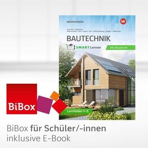 Produktabbildung zu Bautechnik SMART Lernen - BiBox - Das digitale Unterrichtssystem Lernfelder 1-6 - Klassensatz PrintPlus (1 Schuljahr) - 1. Auflage 2026
