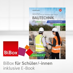 Produktabbildung zu Bautechnik SMART Lernen - BiBox - Das digitale Unterrichtssystem Lernfelder 1-6 Lernsituationen - Jahreslizenz - 1. Auflage 2026