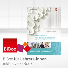 Produktabbildung zu Rechtsanwalts- und Notarfachangestellte - BiBox - Das digitale Unterrichtssystem Arbeitsheft 3. Ausbildungsjahr - Kollegiumslizenz für Lehrer/-innen (1 Schuljahr) - 2. Auflage 2025