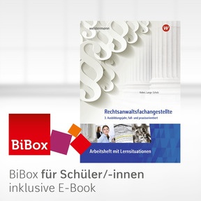 Produktabbildung zu Rechtsanwaltsfachangestellte - BiBox - Das digitale Unterrichtssystem Arbeitsheft 3. Ausbildungsjahr - Klassensatz PrintPlus (1 Schuljahr) - 2. Auflage 2025