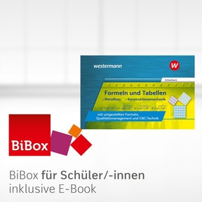 Produktabbildung zu Formeln und Tabellen - Metallbau, Konstruktionsmechanik mit umgestellten Formeln, Qualitätsmanagement und CNC-Technik - BiBox - Das digitale Unterrichtssystem - Einzellizenz für Schüler/-innen (1 Jahr) - 3. Auflage 2024