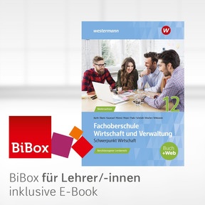 Produktabbildung zu Fachoberschule Wirtschaft und Verwaltung - BiBox - Das digitale Unterrichtssystem Klasse 12 - Kollegiumslizenz für Lehrer/-innen (Dauerlizenz) - 3. Auflage 2022