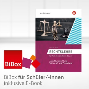 Produktabbildung zu Rechtslehre für Fachoberschulen in Bayern - BiBox - Das digitale Unterrichtssystem Ausbildungsrichtung Wirtschaft und Verwaltung - Klassensatz PrintPlus (1 Schuljahr) - 2. Auflage 2020