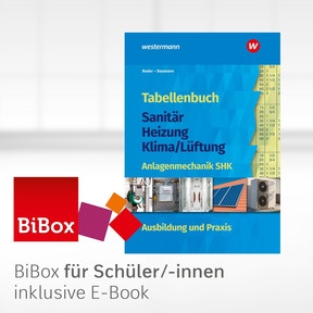 Produktabbildung zu Tabellenbuch Sanitär-Heizung-Klima/Lüftung - BiBox - Das digitale Unterrichtssystem Anlagenmechanik SHK Ausbildung und Praxis - Klassensatz PrintPlus (1 Schuljahr) - 12. Auflage 2024