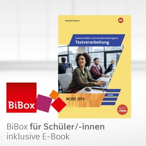 Produktabbildung zu Tastschreiben und situationsbezogene Textverarbeitung mit Word 2019 - BiBox - Das digitale Unterrichtssystem - Klassensatz PrintPlus (1 Schuljahr) - 1. Auflage 2020