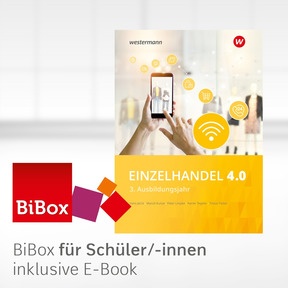 Produktabbildung zu Einzelhandel 4.0 - BiBox - Das digitale Unterrichtssystem 3. Ausbildungsjahr - Klassensatz PrintPlus (1 Schuljahr) - 2. Auflage 2024