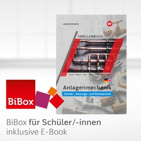 Produktabbildung zu Anlagenmechanik für Sanitär-, Heizungs- und Klimatechnik - BiBox - Das digitale Unterrichtssystem Tabellenbuch - Klassensatz PrintPlus (1 Schuljahr) - 6. Auflage 2026