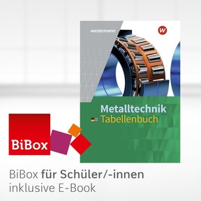 Produktabbildung zu Metalltechnik - BiBox - Das digitale Unterrichtssystem Tabellenbuch - Klassensatz PrintPlus (1 Schuljahr) - 6. Auflage 2020