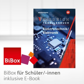 Produktabbildung zu Friedrich - Tabellenbuch - BiBox - Das digitale Unterrichtssystem Elektrotechnik / Elektronik - Klassensatz PrintPlus (1 Schuljahr) - 12. Auflage 2026